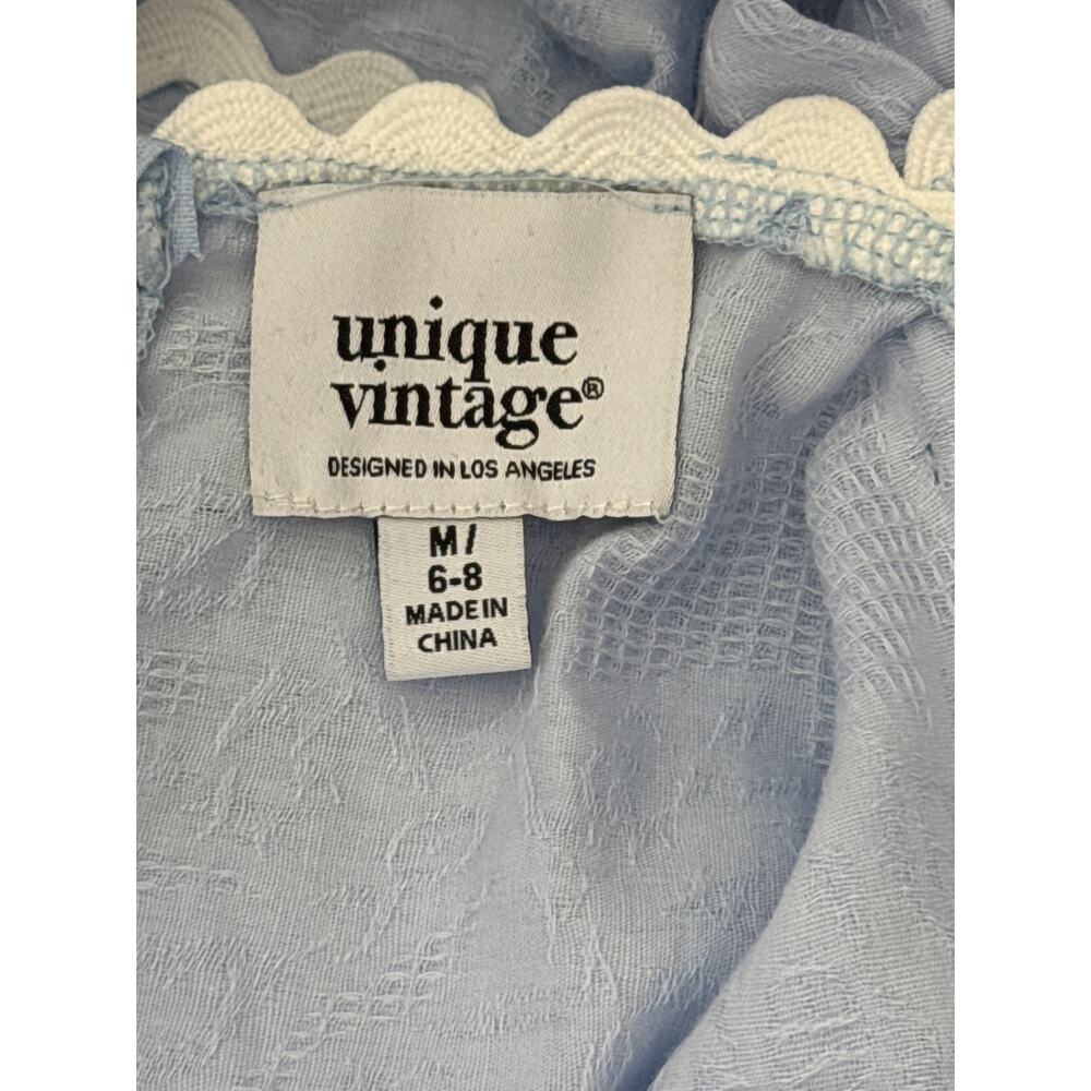 Unique Vintage Light Blue Ric Rac Cotton Swing Dress M NWT - Picture 9 of 9